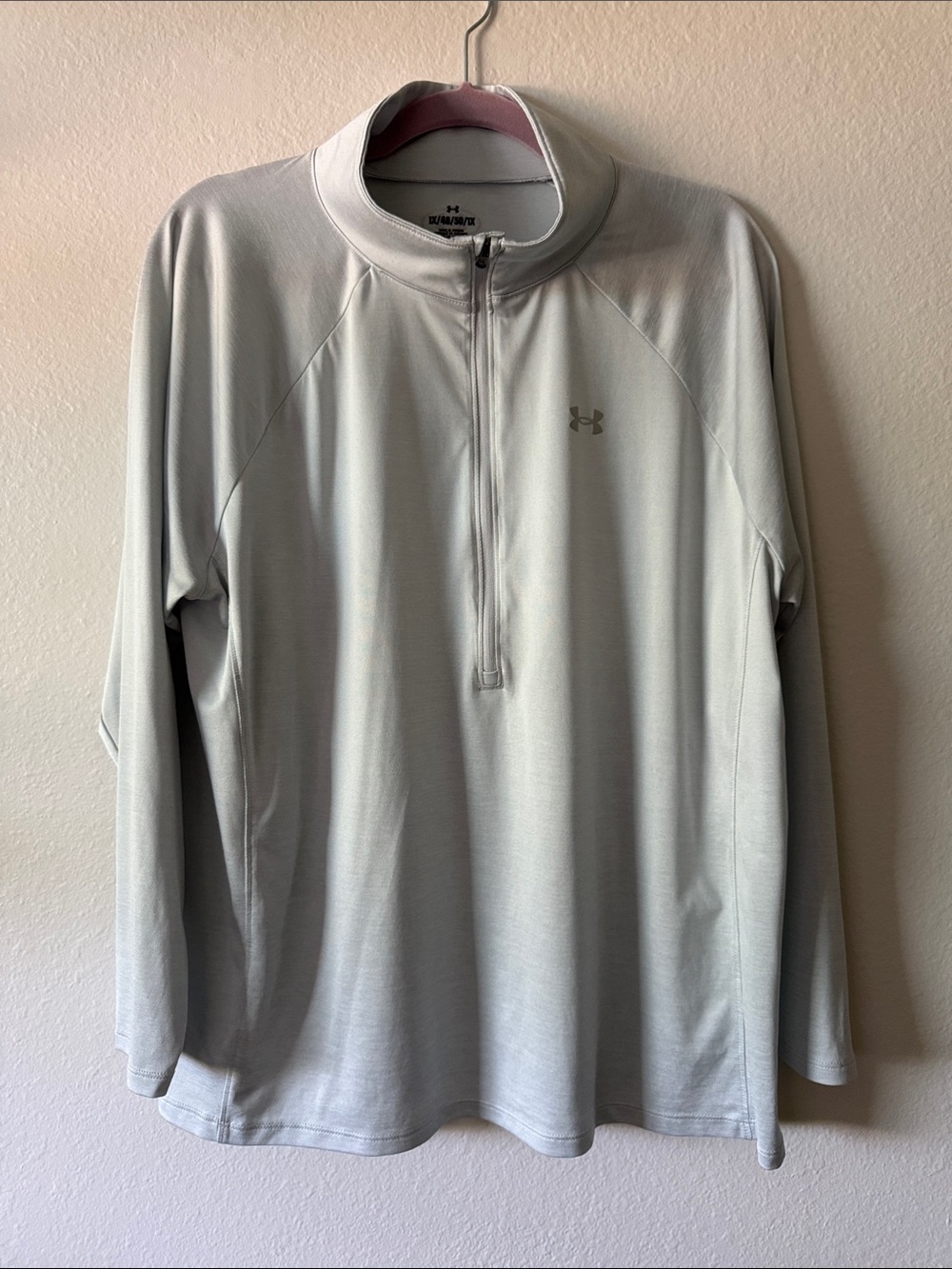 Under Armour Light Gray/White Half-Zip Performance Top